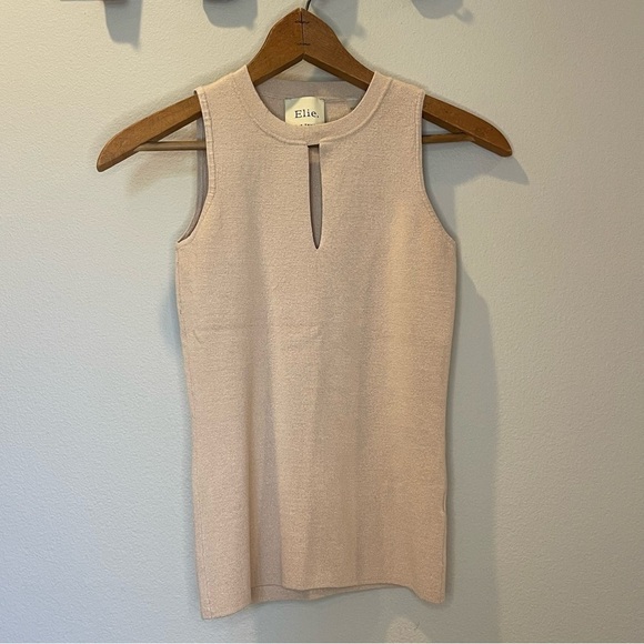 Ellie Tahari Tan Front Slit Tank Top Size XS - Picture 1 of 7